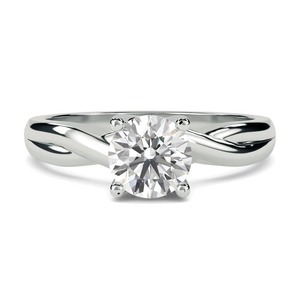 แหวนหมั้นเพชรทรงกลมแบบอินฟินิตี้ทวิสต์ เพชรเลี้ยงในห้องปฏิบัติการ 0.30 กะรัต ตัวเรือนทอง 18K และแพลตตินัม - Product Image 2