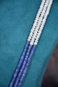 สร้อยคอประดับมุกแทนซาไนต์สไตล์ชาติพันธุ์สำหรับงานแต่งงานและงานเลี้ยง - Product Image 5