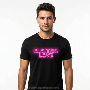 T-shirt noir personnalisé avec logo pour homme, impression néon, fabricant de vêtements pour homme, marque de vêtements pour homme, manches courtes, col rond, coton - Product Image 1