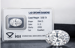 เพชรรูปไข่ CVD ขนาด 2.02 กะรัต เพาะเลี้ยงในห้องปฏิบัติการ คุณภาพเยี่ยม สี D ความสะอาด VVS2 ได้รับการรับรองจาก IGI ผู้จัดจำหน่ายแท้จาก Sutariya Brothers - Product Image 4