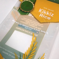 Sac d'emballage de riz sous vide en plastique transparent de qualité alimentaire, 1kg, sac de riz à fond plat personnalisé avec poignée