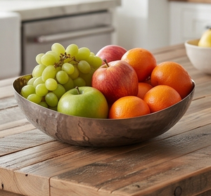Fine Quality Hammered Stainless Steel <b>Salad</b> Serving <b>Bowl</b> Perfect For Fruit <b>Bowl</b> <b>Large</b> Metal Centerpiece Decorative <b>Bowl</b> - Product Image 4