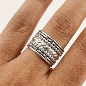 Jeweltech Fidget <b>Spinner</b> <b>Ring</b> 925 Sterling <b>Silver</b> Handmade Amazing Vintage Invisible Setting Certified Jewelry Gift for Her/Him - Product Image 1