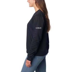 Sweat-shirt personnalisé pour femme en coton épais, sweat-shirt uni à manches longues pour femme - Product Image 3