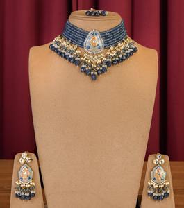 ชุดสร้อยคอประดับมอยส์ซาไนต์ชุบทองเหลืองคุณภาพดีไซน์สวยงาม พร้อมต่างหูแบบติกก้า คอลเลคชั่นคลาสสิกสำหรับงานปาร์ตี้สำหรับผู้หญิง - Product Image 2