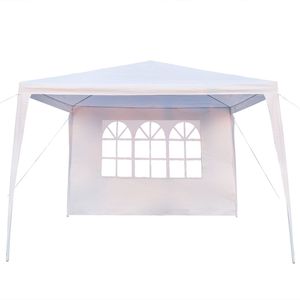 Tenda Impermeabile Bianca 3x3m a Tre Lati con Tubi a Spirale, Parete Laterale Personalizzabile in Tessuto Oxford, Telaio in Acciaio per Feste - Product Image 6
