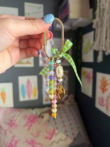 Elegant Handcrafted Beaded Embroidery Keychain with Colorful Design for <b>Purse</b> <b>Backpack</b> and Car Keys - Product Image 1