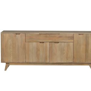 Vandana Autumn Essence 4-door <b>sideboard</b>, 200 cm, in light walnut-stained mango wood Elyka, Scandinavian style - Product Image 3
