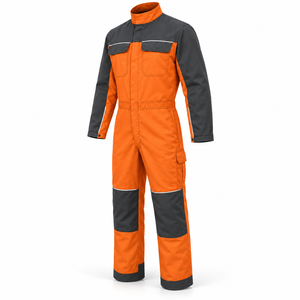 Overol de Trabajo Industrial para Hombre con Logotipo Personalizado, Ribete Reflectante, Paneles de Rodilla en Contraste, Cintura Elástica, Uniforme de Taller de Fábrica - Product Image 2