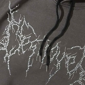 เสื้อฮู้ดดี้ผู้ชายประดับเพชร คุณภาพดีที่สุด สไตล์ใหม่ ออกแบบเองได้ตามต้องการ ขายดี เสื้อฮู้ดดี้ผู้ชายประดับเพชรแบบพื้นฐาน - Product Image 4