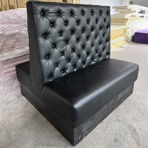 Asientos de cabina de restaurante de cuero con mechones negros, sofá de banquete de comedor comercial para hotel, bar y cafetería - Product Image 4