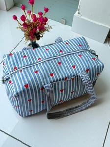 Handmade Cotton Quilted Duffle Bag Lightweight Spacious Interior Durable Construction With Elegant Block Print Ideal For Travel - Product Image 2