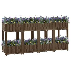 Jardinières surélevées en polypropylène marron 63 po x 15,7 po x 28 po, style rustique - Product Image 1