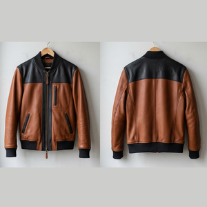 Chaqueta de Cuero Genuino para Hombre de la Mejor Calidad para Otoño e Invierno, Estilo Urbano, Tinte Liso, con Servicio OEM - Product Image 4
