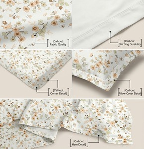 Juego de Ropa de Cama de Microfibra Ultra Suave con Estampado Floral, 4 Piezas con 2 Fundas de Almohada, Personalizado al por Mayor - Product Image 3
