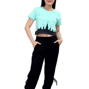 Camisetas Cortas de Algodón para Mujer, Colores Atractivos, Colores Personalizados, Impresión Digital Comprimida de Alta Calidad, Nuevo Producto de Alta Venta - Product Image 5