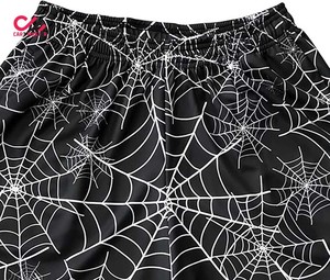 CARE MASTER Pantalones cortos con estampado de telaraña para hombre, cintura elástica, secado rápido, pantalones cortos deportivos informales, patrón blanco y negro - Product Image 6