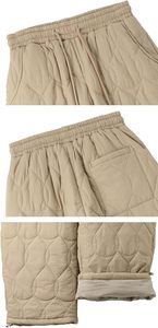 Pantalon matelassé à jambes larges pour homme et femme avec cordon de serrage, rembourrage synthétique beige - Product Image 4