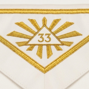 Custom Embroidered Masonic <b>Apron</b> with Gold Fringe & Eagle Emblem – Classical Ceremonial Freemason Regalia Fabric Accessory - Product Image 3