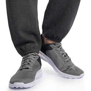 Pantalon de jogging décontracté en coton gris foncé avec taille élastique et poches latérales, idéal pour l'automne - Product Image 4