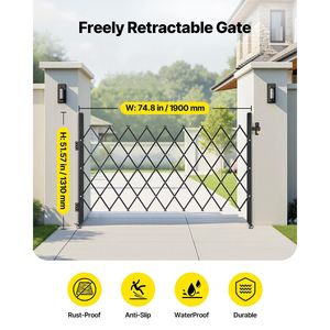 Cancello di Sicurezza Pieghevole Singolo con Chiusura a Forbice, Ruote Girevoli a 360 Gradi, Barriera Esterna in Acciaio Retrattile per Scuole - Product Image 2