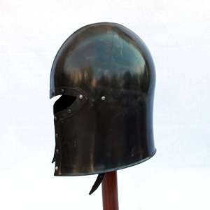 Casque barbuta médiéval, armure antique grecque, fabrication artisanale, cosplay, reconstitution historique et costume d'Halloween - Product Image 3