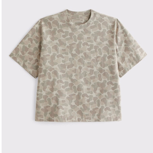 เสื้อยืดสตรีทแวร์ผ้าฝ้ายพรีเมียมทรงหลวม สีเบจล้วน สำหรับผู้ชาย รับผลิตตามสั่ง สีและโลโก้ตามต้องการ รับผลิตแบบ OEM/ODM - Product Image 1