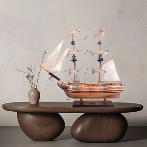 T018 - Modèle de bateau en bois fait main El Cazador, marque OMH, pour la décoration de la maison et les cadeaux d'art de collection, 58Lx20Wx57H Cm - Product Image 6