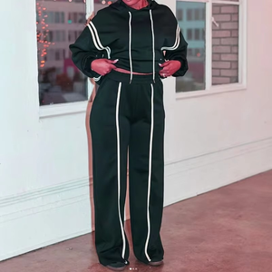 Survêtement femme à séchage rapide 100% coton, couleur unie, respirant, avec logo personnalisé, service OEM - Product Image 2