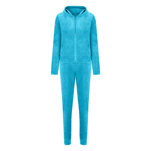 Casual Solid Color With Logo Unisex Hooded Women's Tracksuit Set 2 in 1 <b>Lightweight</b> Full Sleeve Pullover Jogging Set - Product Image 1