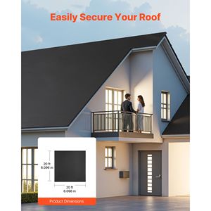 Rotolo di Copertura in Gomma EPDM 20 x 20 ft 45 Mil, Lunga Durata, Resistente alle Intemperie e alle Temperature Estreme, Feltri Flessibili per Tetti - Product Image 3