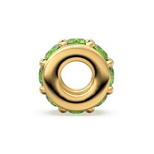 Anillo Fino de Oro Amarillo Sólido de 18K con Peridoto de 5mm en Forma de Rueda - Product Image 4