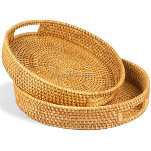 Plateaux de service en rotin personnalisables, faits à la main, écologiques, légers, en rotin naturel, fournisseur en gros au Vietnam - Product Image 6
