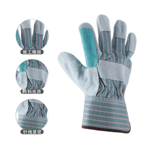 Gants de travail à double paume renforcés résistants à la chaleur, gants de sécurité en cuir croûte de qualité supérieure, durables, pour la protection des mains - Product Image 6