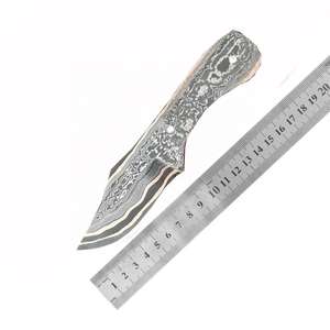 MORTAL BLADES Lame de couteau de chef en Cu-Mai Damas de qualité industrielle, Billet San Mai à motif ondulé en cuivre pour forgeage OEM DIY - Product Image 6