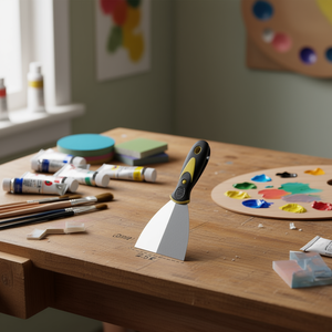 Couteau à mastic de 2,5 pouces avec manche bleu-noir ESPATULA ACERO, produit pour les fournitures artisanales - Product Image 3