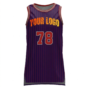 Maillot de basket-ball personnalisé pour femme, violet foncé, uniforme d'équipe personnalisé, sans manches, respirant, OEM - Product Image 1