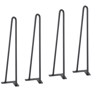 OEM Vietnam 19" Hairpin Furniture <b>Legs</b> 500lbs Loading Dinning Metal <b>Table</b> <b>Legs</b> Black Color DIY Furniture Parts 4 Pcs EDPTBL010 - Product Image 4