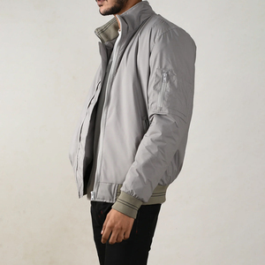 Hot Sale Bomber <b>Jacket</b> For <b>Men</b> <b>Lightweight</b> Long Sleeve Zipper Up Warm Winter Casual Wear <b>Men's</b> Bomber <b>Jacket</b> OEM Service Custom - Product Image 3