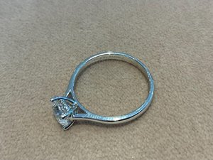 Authentic Round Cut Moissanite Solitaire Wedding <b>Ring</b> 10K White <b>Gold</b> Fine Engagement Anniversary Party Charms Jewelry - Product Image 5