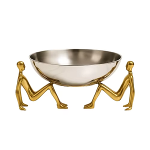 Ensemble de bols de service en métal poli luxueux avec motif floral, compatibles lave-vaisselle, pour servir des aliments lors de fêtes - Product Image 3