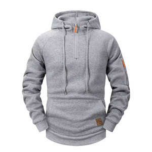 Nuevo Diseño Otoño Invierno Sudadera con Capucha Unisex Personalizada 100% Algodón Moda Casual Deportiva Retro Manga Larga con Cierre y Múltiples Bolsillos - Product Image 5