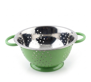 Vibrant Powder Coated Stainless Steel Colander Set – Rust-Resistant Multi-Color Food Strainer with Dual Handles - Product Image 1