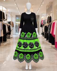 Women's High Quality Floral Embroidered Cotton Hawaiian Islander Skirt Latest Guam Micronesia Design Sequined for Summer - Product Image 6