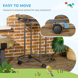 Grand support en bois gris pour oiseaux avec 3 échelles, crochet pour jouets et perchoir pour perroquets - Fournitures pour oiseaux - Product Image 5