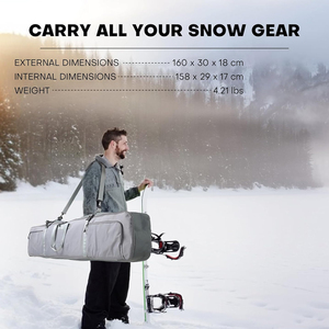 Sac de ski léger avec plusieurs compartiments et conception facile à transporter, sac de snowboard avec fermetures éclair robustes - Product Image 3