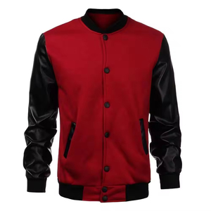 Chaqueta de Béisbol Personalizada con Parches de Chenilla, Cremallera Interna, Mangas de PU, Diseño de Patchwork, Estilo Universitario, Unisex - Product Image 5