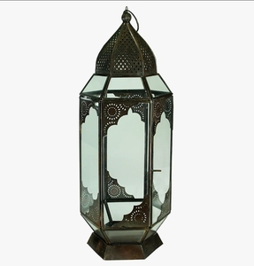 Moroccan Style <b>Tall</b> Metal Candle <b>Lantern</b> Bronze Antique Finish Glass Panels Hanging Votive Tea Light Holder for Home Decor Accen - Product Image 3