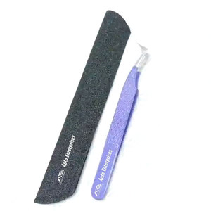 Pinzas de Acero Inoxidable para Extensión de Pestañas con Puntas Inclinadas de Fibra para Volumen, Cuidado de Belleza Profesional, Pinzas Personalizables para Pestañas - Product Image 1