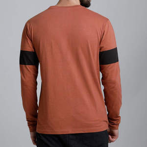 T-shirt à manches longues de haute qualité pour hommes, 100% coton, uni noir, vêtements tendance, t-shirt respirant à col rond à manches longues pour hommes - Product Image 2